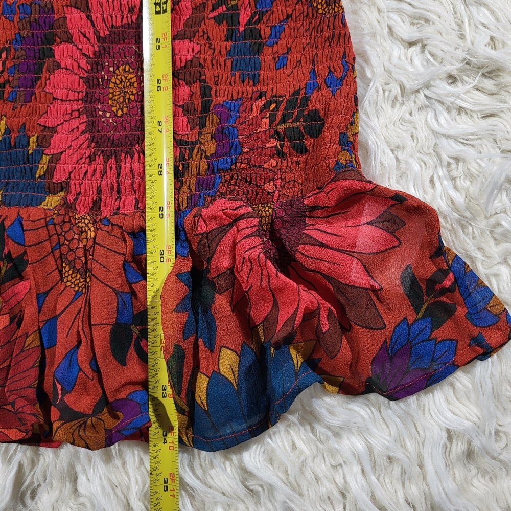 Farm x Anthropologie Smocked Mini Dress Size Small - Picture 13 of 16